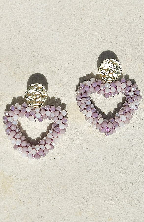 Hartjes Kralen Oorbellen Kate Mauve – shoparchief