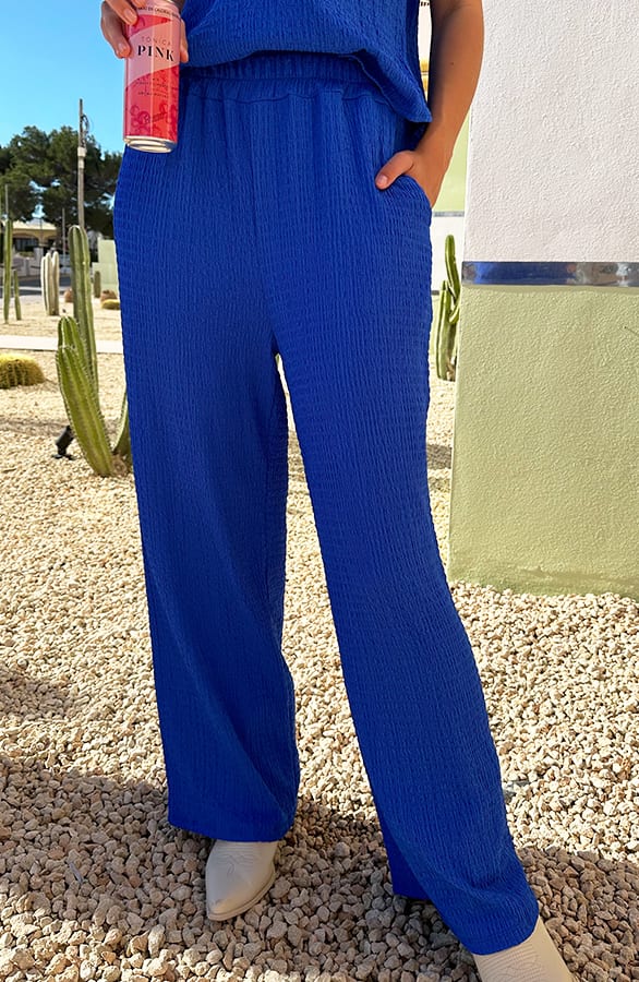 High Waist Trendy Broek Jaydi Kobalt – broeken