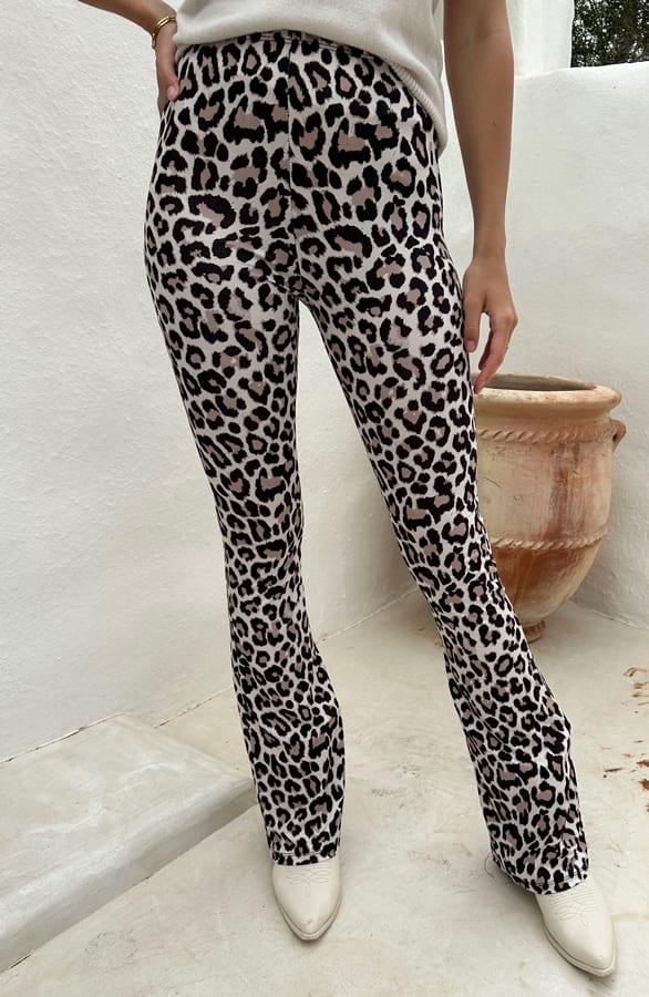 Janine Flared Broek Leopard Print – shoparchief