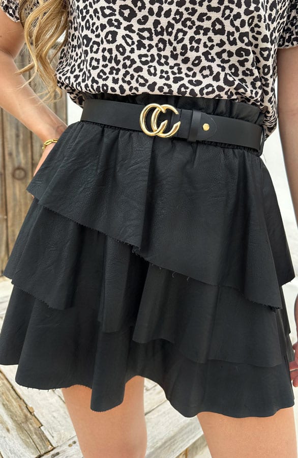 Jolie Leren Ruffle Rok – kleding — foto 11