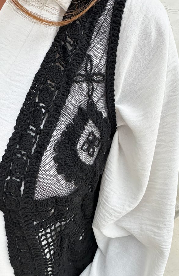 Kanten Bohemian Gilet Coco Zwart – shoparchief — foto 5