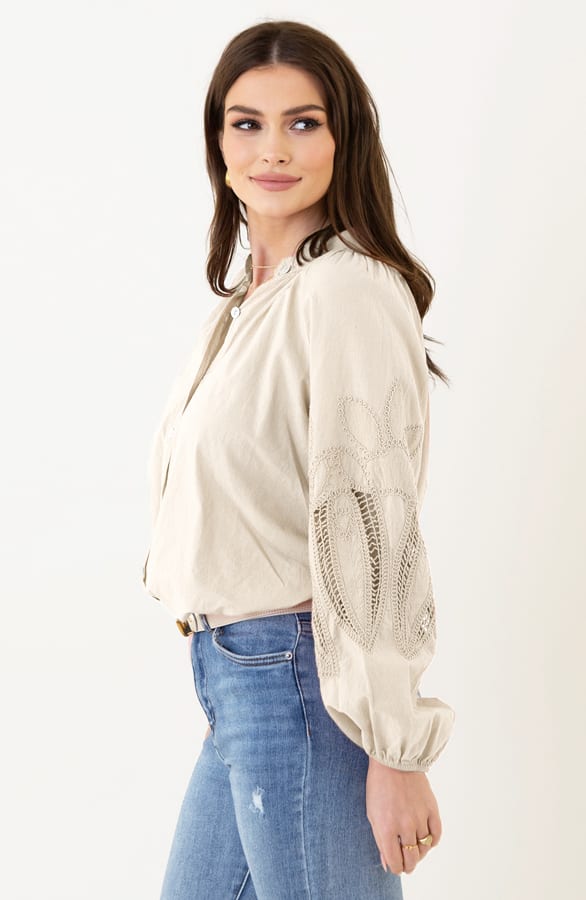 Katoenen Embroidery Blouse Juliette Beige – shoparchief — foto 2