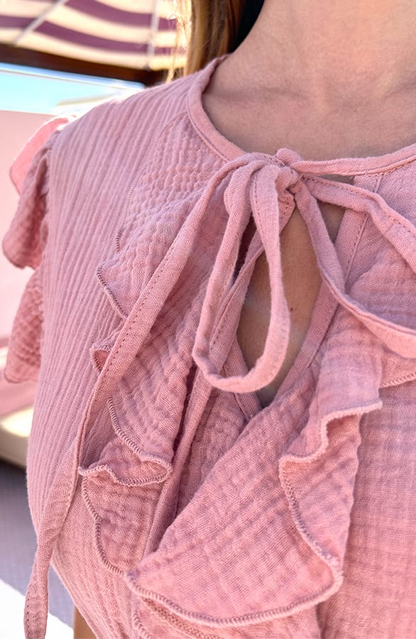 Katoenen Ruches Jurk Dunja Dust Roze – shoparchief — foto 5