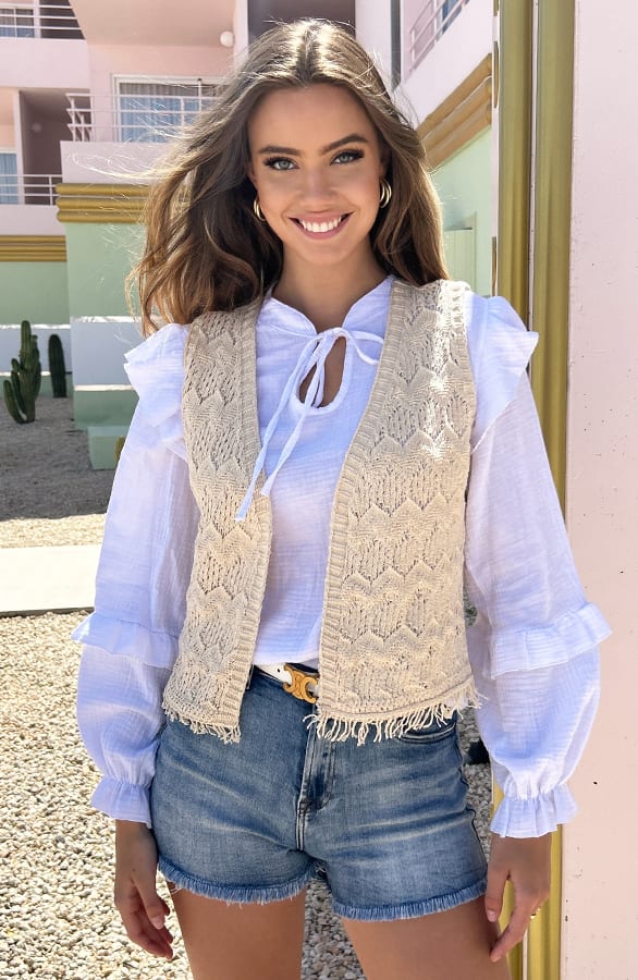 Knitted Gilet Amira Beige – shoparchief — foto 3
