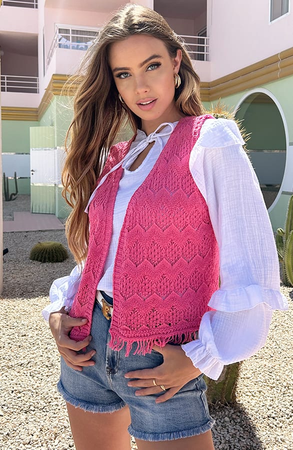Knitted Gilet Amira Candy Pink – shoparchief — foto 2