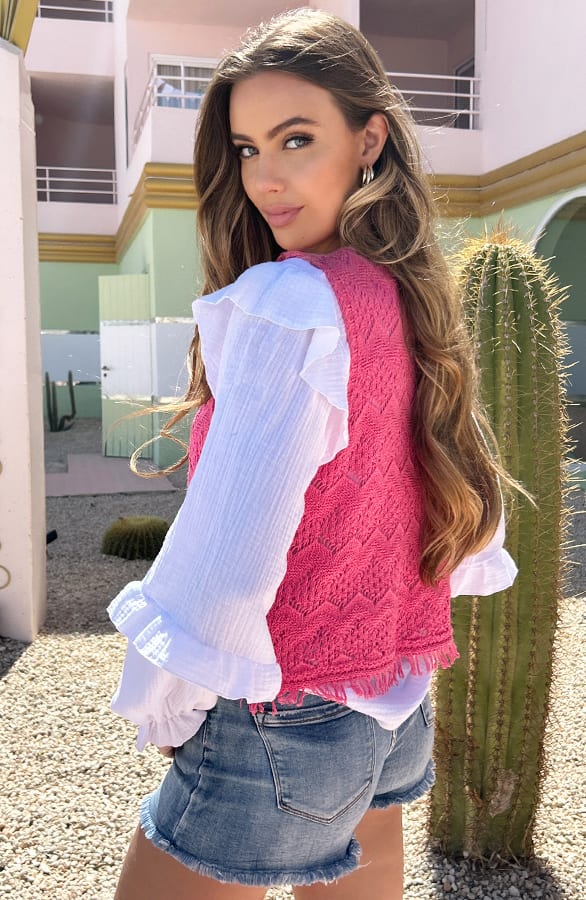 Knitted Gilet Amira Candy Pink – shoparchief — foto 3