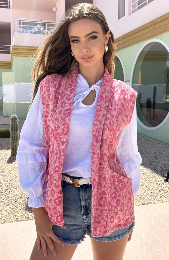 Leopard Gilet Oversized Yuna Roze – shoparchief — foto 3