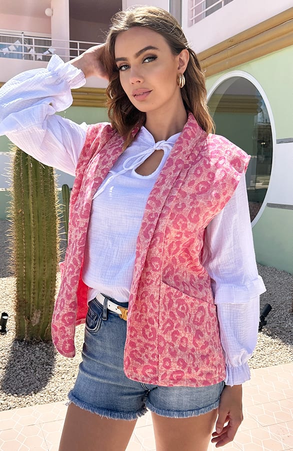Leopard Gilet Oversized Yuna Roze – shoparchief — foto 4