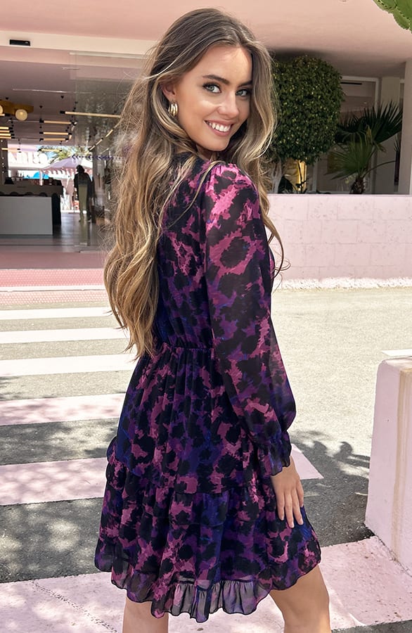 Leopard V-hals Dress Kenza Dust Roze – shoparchief — foto 2