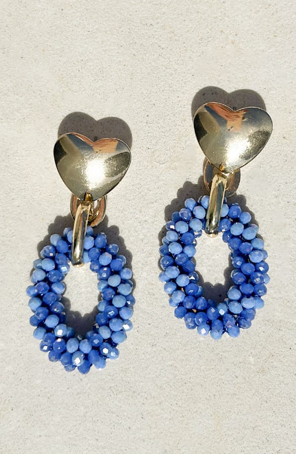 Loving Beads Oorbellen Janina Blauw – shoparchief