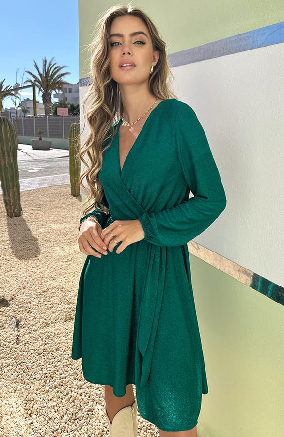 Lurex Jurk Taylor Bright Green – shoparchief — foto 4