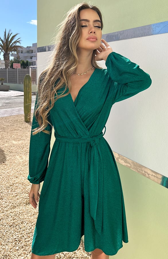 Lurex Jurk Taylor Bright Green – shoparchief — foto 2