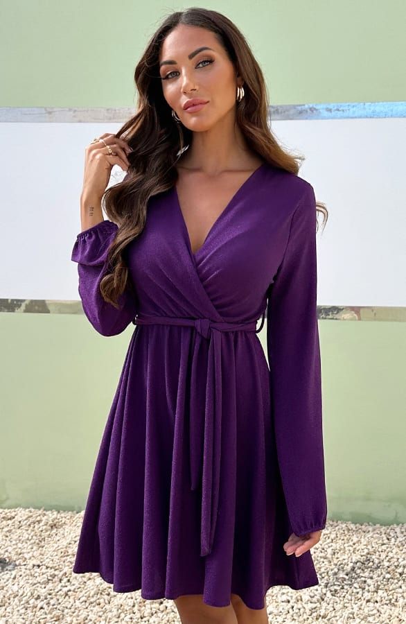 Lurex Jurk Taylor Dark Purple – shoparchief — foto 2
