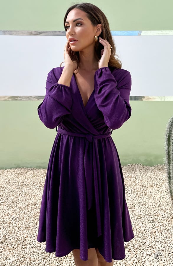 Lurex Jurk Taylor Dark Purple – shoparchief — foto 3