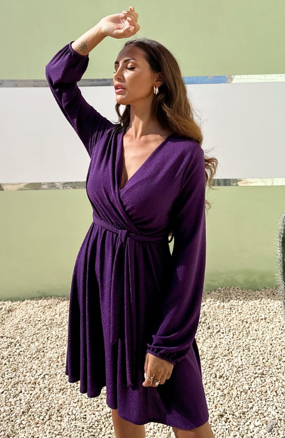 Lurex Jurk Taylor Dark Purple – shoparchief — foto 4