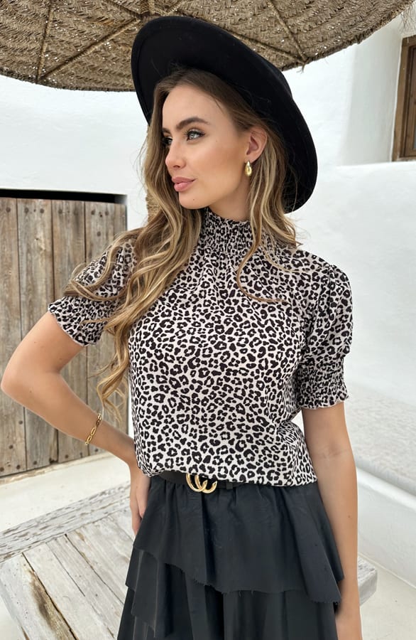 Lynn Top Leopard Beige Zwart – shoparchief