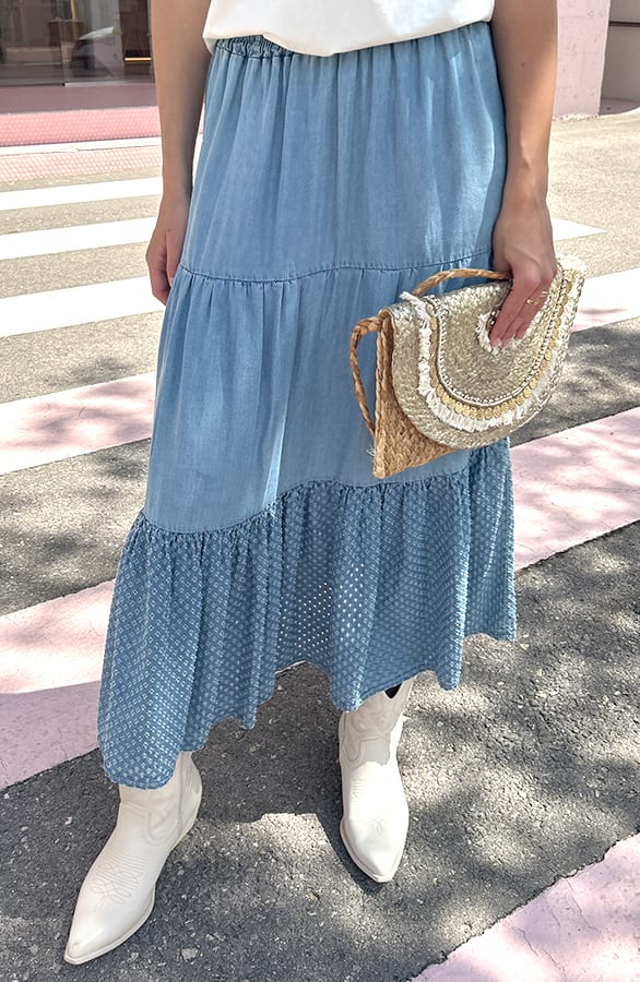 Maxi Rok Denim Donna Light Blue – shoparchief