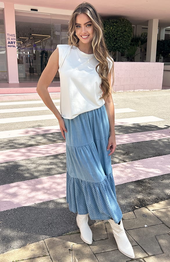 Maxi Rok Denim Donna Light Blue – shoparchief — foto 2