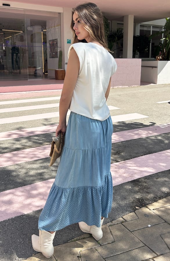 Maxi Rok Denim Donna Light Blue – shoparchief — foto 3