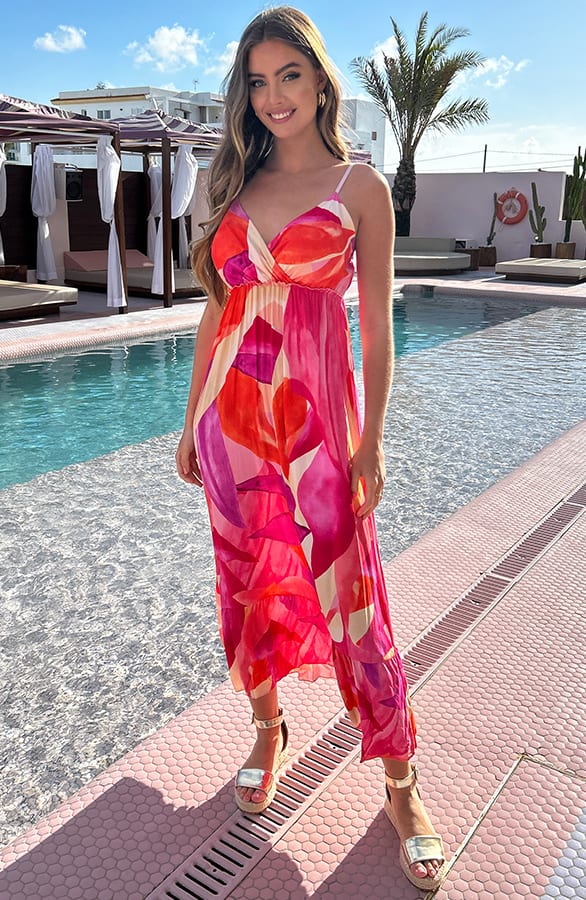Maxi Spaghetti Jurk Jacky Roze – shoparchief