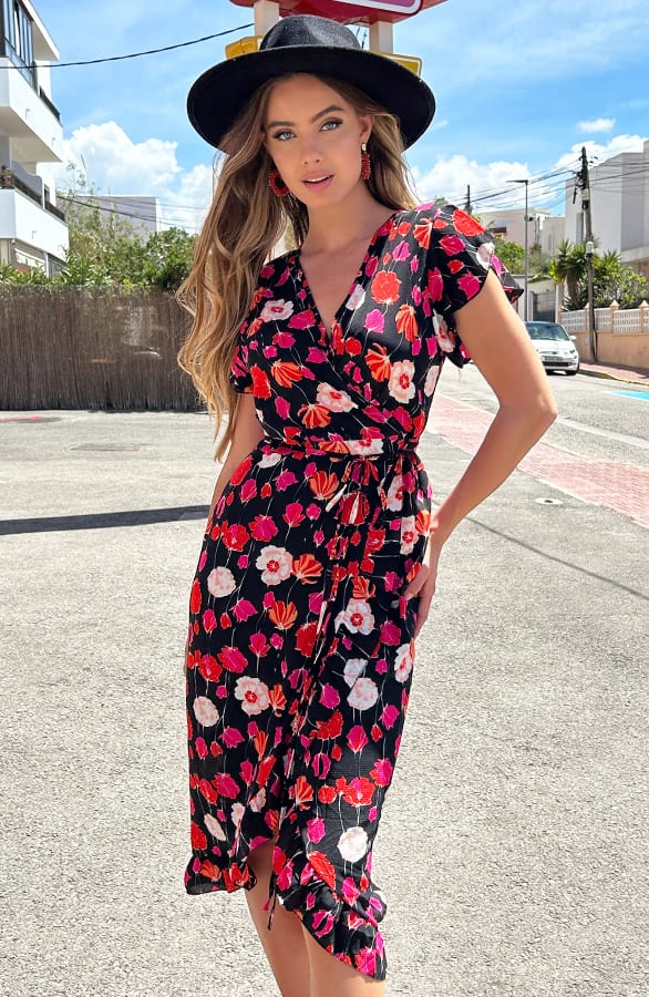 Midi Flower Jurk Tamara Zwart