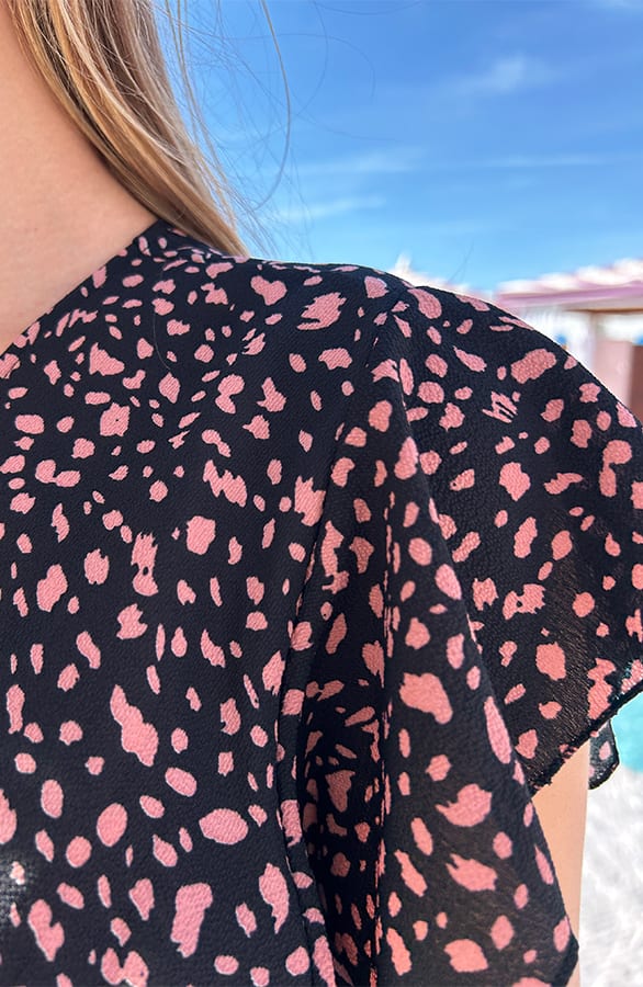 Midi Jurk Cheetah Jenny Zwart Koraal – shoparchief — foto 5