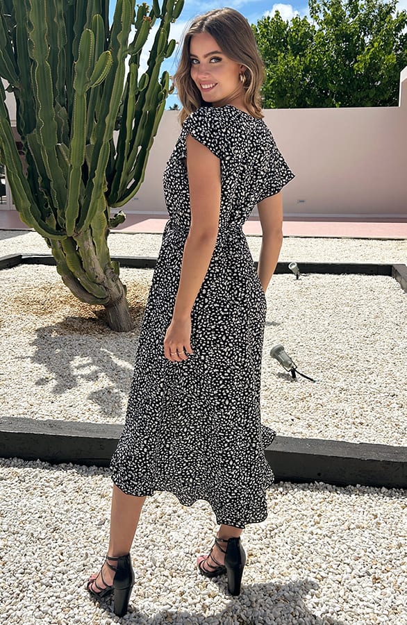 Midi Jurk Cheetah Jenny Zwart – alle jurkjes — foto 3