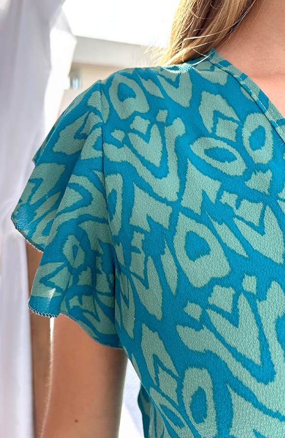 Midi Jurk Overslag Jenny Turquoise – shoparchief — foto 5