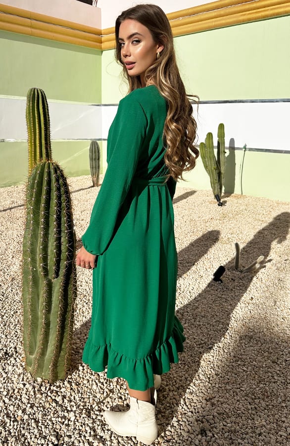 Midi Jurk Split Chelsea Bright Green – shoparchief — foto 2