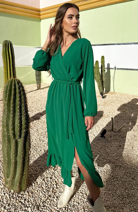 Midi Jurk Split Chelsea Bright Green – shoparchief — foto 3