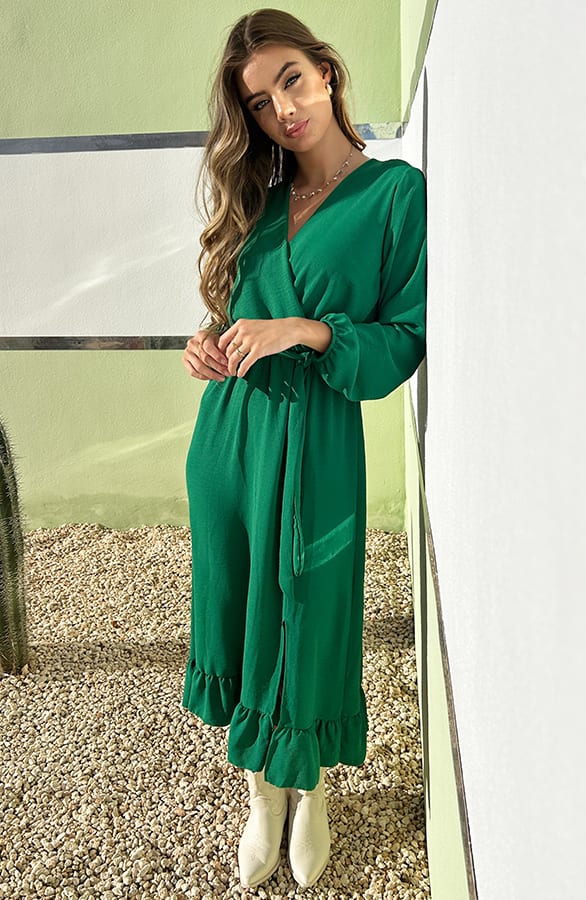 Midi Jurk Split Chelsea Bright Green – shoparchief — foto 5