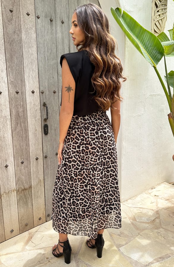 Midi Rok Met Split Josine Leopard – alle jurkjes — foto 4