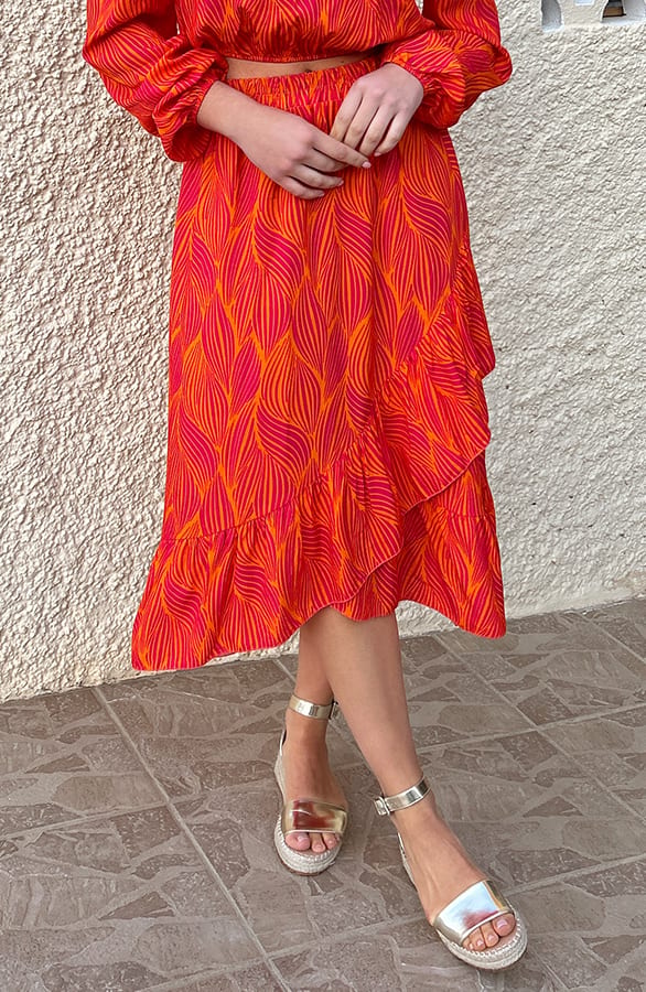 Midi Skirt Katie Oranje – shoparchief — foto 2