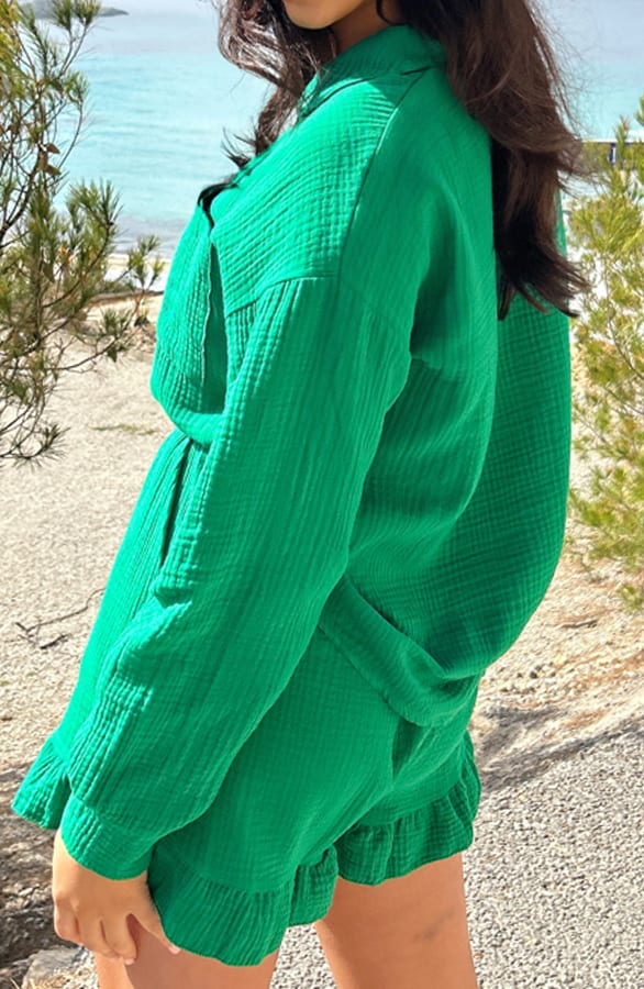 Mousseline Blouse Amy Bright Green – shoparchief — foto 2