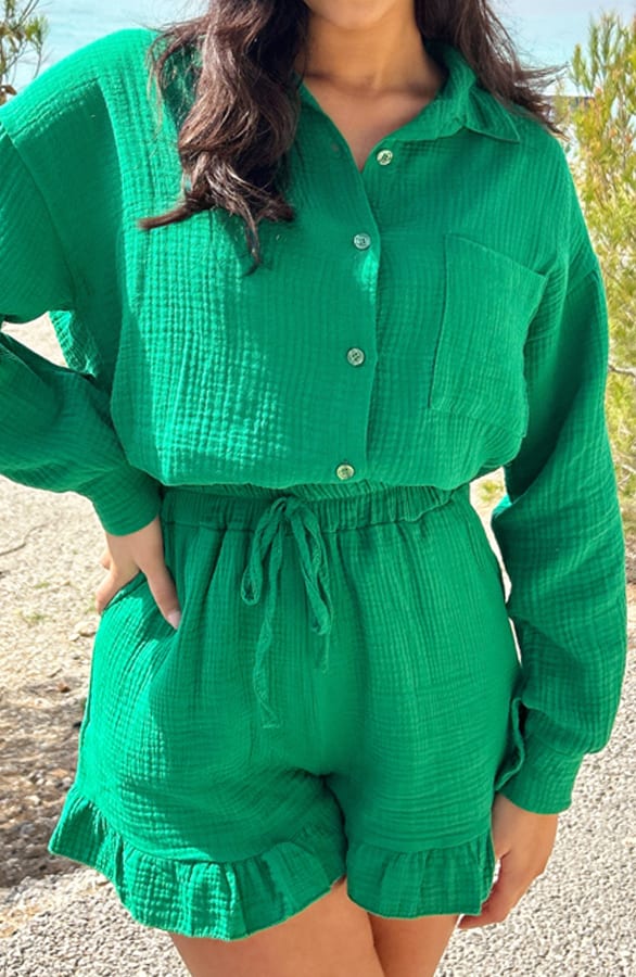 Mousseline Blouse Amy Bright Green – shoparchief
