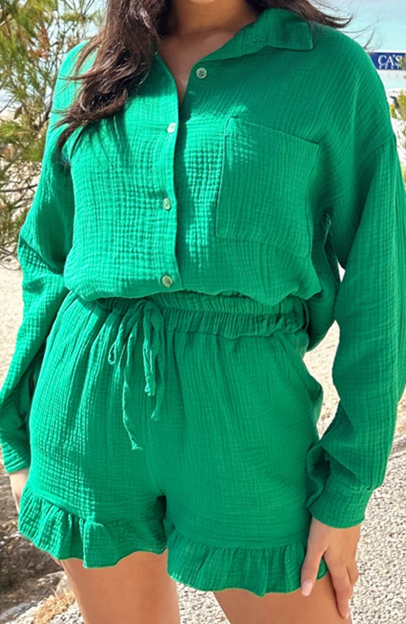 Mousseline Blouse Amy Bright Green – shoparchief — foto 3