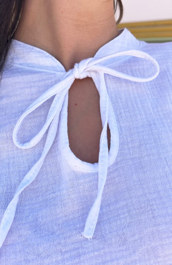Mousseline Blouse Ruffle Romey Ecru – shoparchief — foto 4