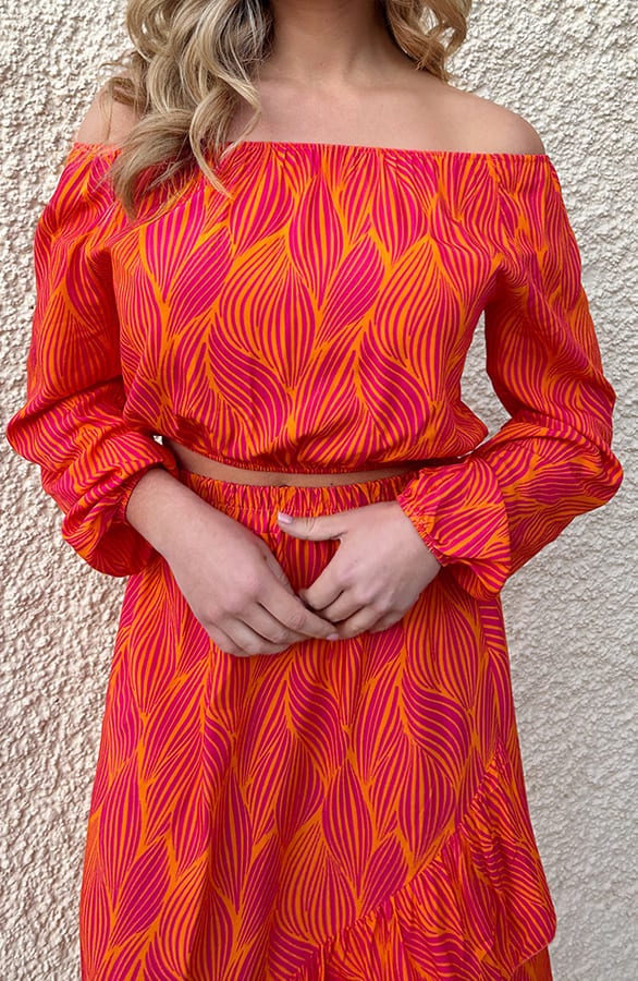 Off Shoulder Top Katie Oranje – shoparchief