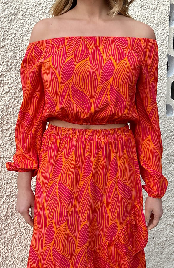 Off Shoulder Top Katie Oranje – shoparchief — foto 4