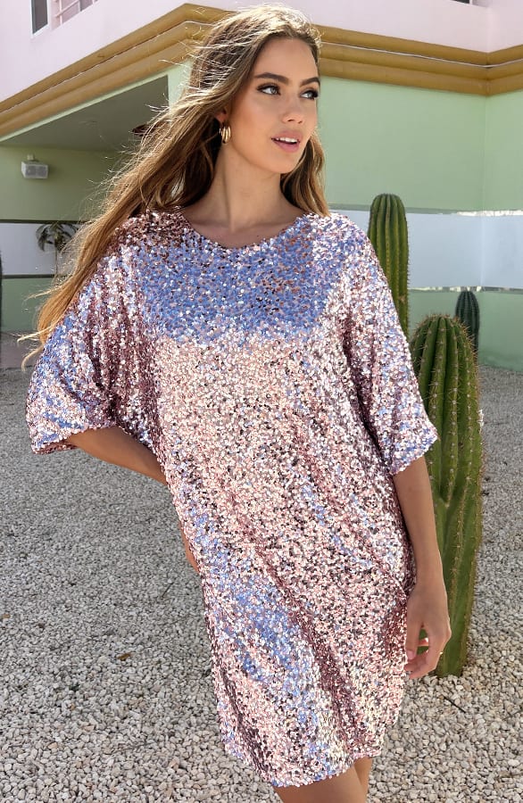 Tuniek Met Pailletten Becky Dust Roze – shoparchief