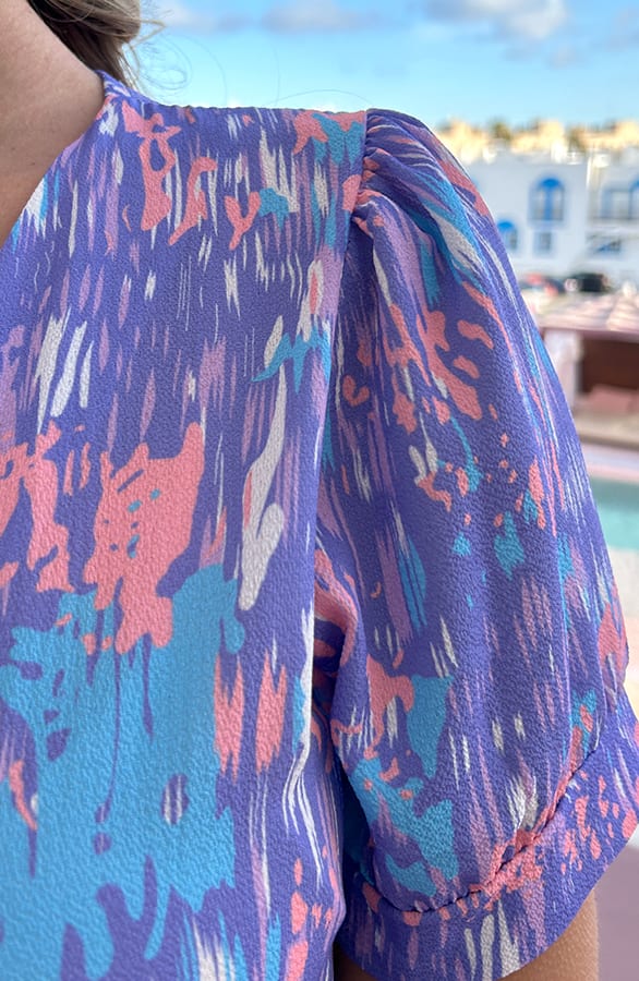Playsuit Pofmouwen Multicolor Lila – shoparchief — foto 4