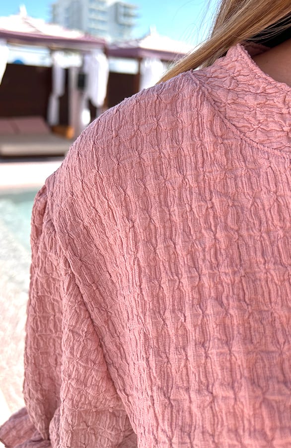 Pofmouwen Smocked Top Clara Dust Roze – shoparchief — foto 4