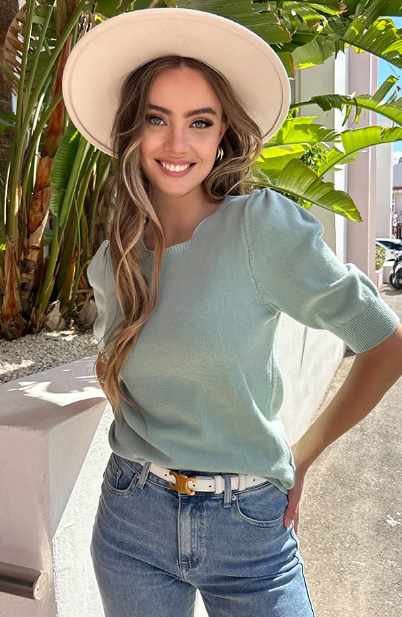 Pofmouwen Top Ariana Mint – shirts & tops