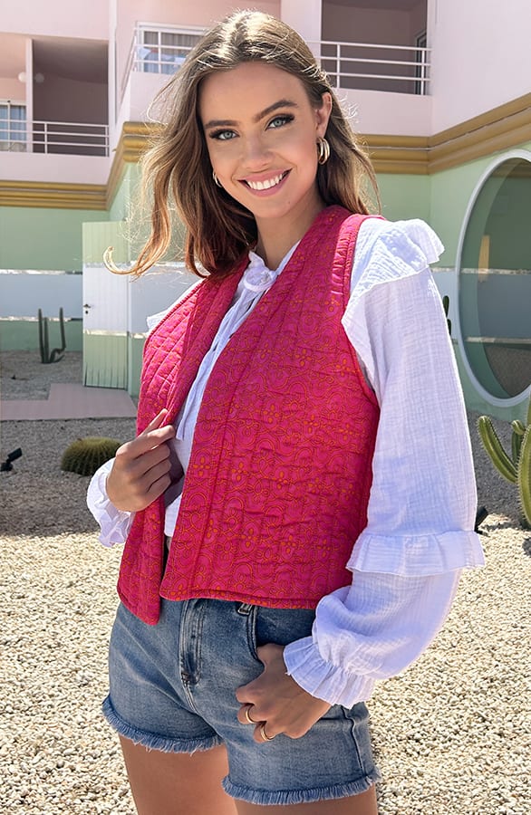 Print Gilet Valentina Bright Fuchsia – shoparchief — foto 2