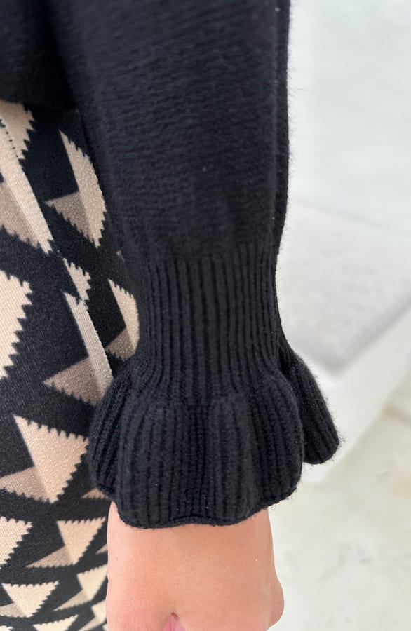 Ruffle Mouwen Soft Trui Chloé Zwart – shoparchief — foto 5