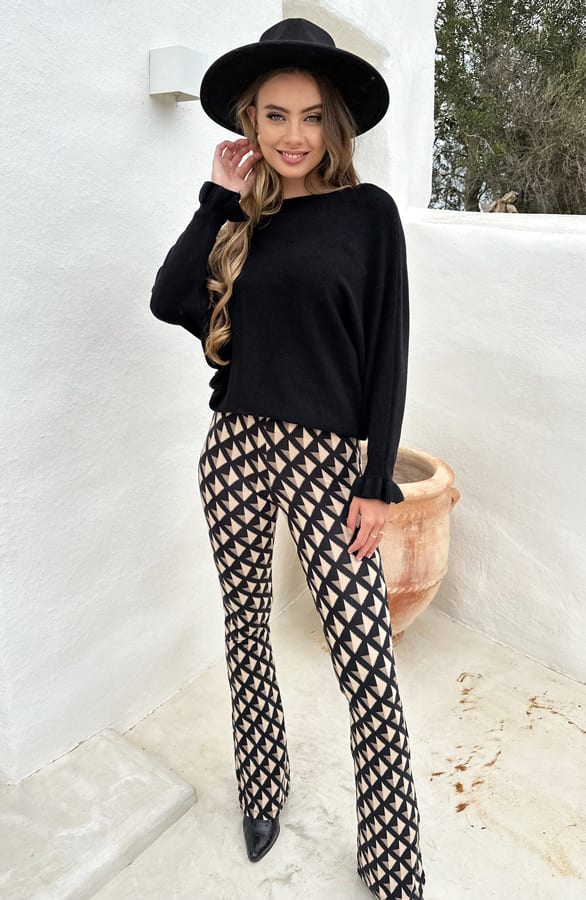 Ruffle Mouwen Soft Trui Chloé Zwart – shoparchief — foto 6