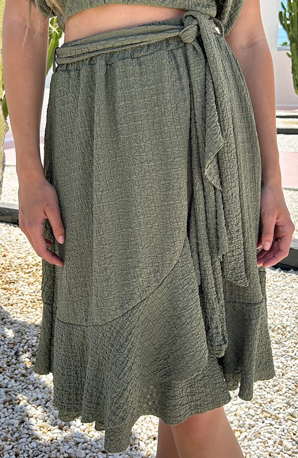 Ruffle Rok Smocked Ciara Army – shoparchief