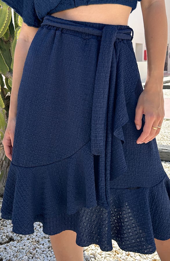 Ruffle Rok Smocked Ciara Marine – shoparchief