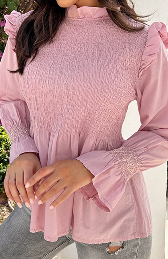 Smocked Ruffle Blouse Naomi Roze – shoparchief — foto 4