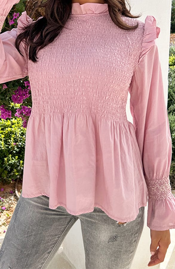 Smocked Ruffle Blouse Naomi Roze – shoparchief